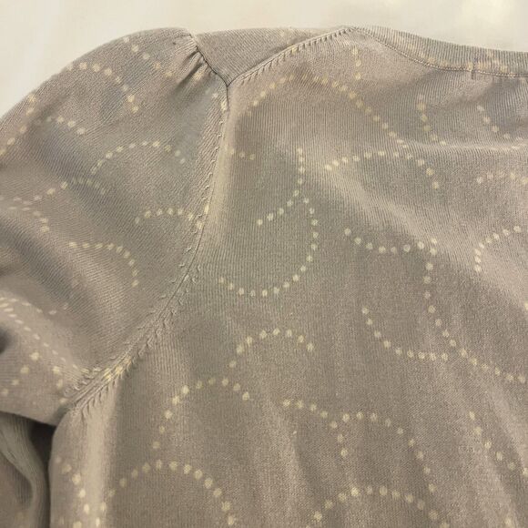 Boden Womens Knit Cardigan Sweater Sz 10 Taupe Abstract Long Sleeve Casual Work - Picture 11 of 14